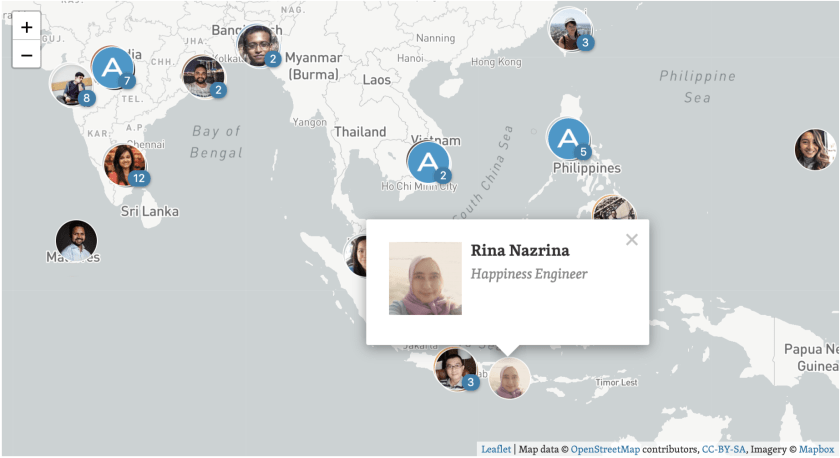 Automatticians in a map